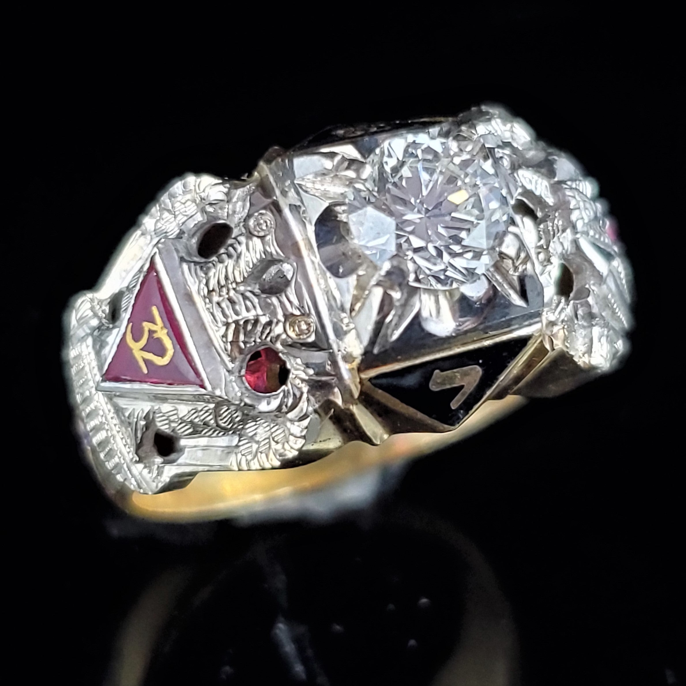 Vintage Men S 1ct Diamond 14k Gold Free Masons Masonic Ring Certified Appraised 4 ?v=1571264389